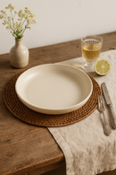 Ensemble 4 assiettes creuses plastique motif blé incassables