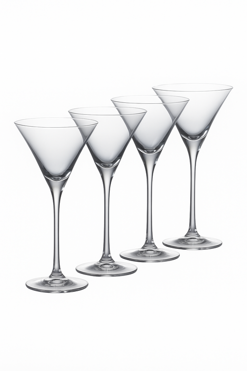 Ensemble 4 verres martini elegants en verre 130ml