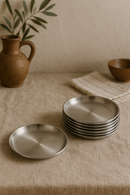 Ensemble 6 assiettes inox barbecue cuisine polyvalentes