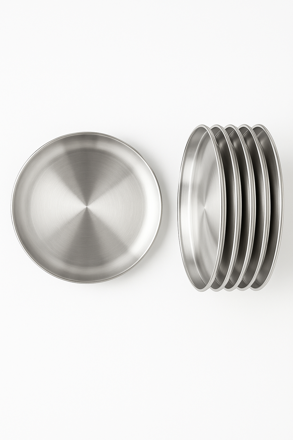 Ensemble 6 assiettes inox multifonction barbecue cuisine - vue 2 sur 3