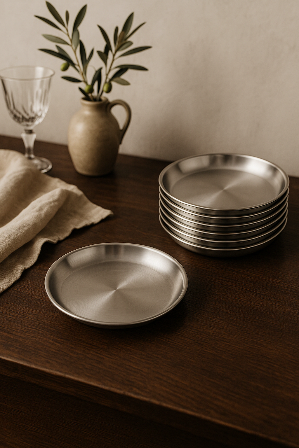 Ensemble 6 assiettes inox pour barbecue cuisine - vue 3 sur 3