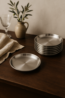 Ensemble 6 assiettes inox pour barbecue cuisine