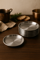 Ensemble 6 assiettes inox rondes barbecue cuisine