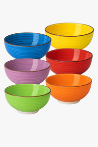 Set of 6 vintage hand-painted porcelain serving bowls