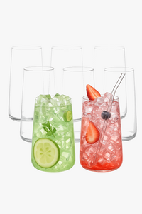 Ensemble 6 verres highball avec paille 460ml