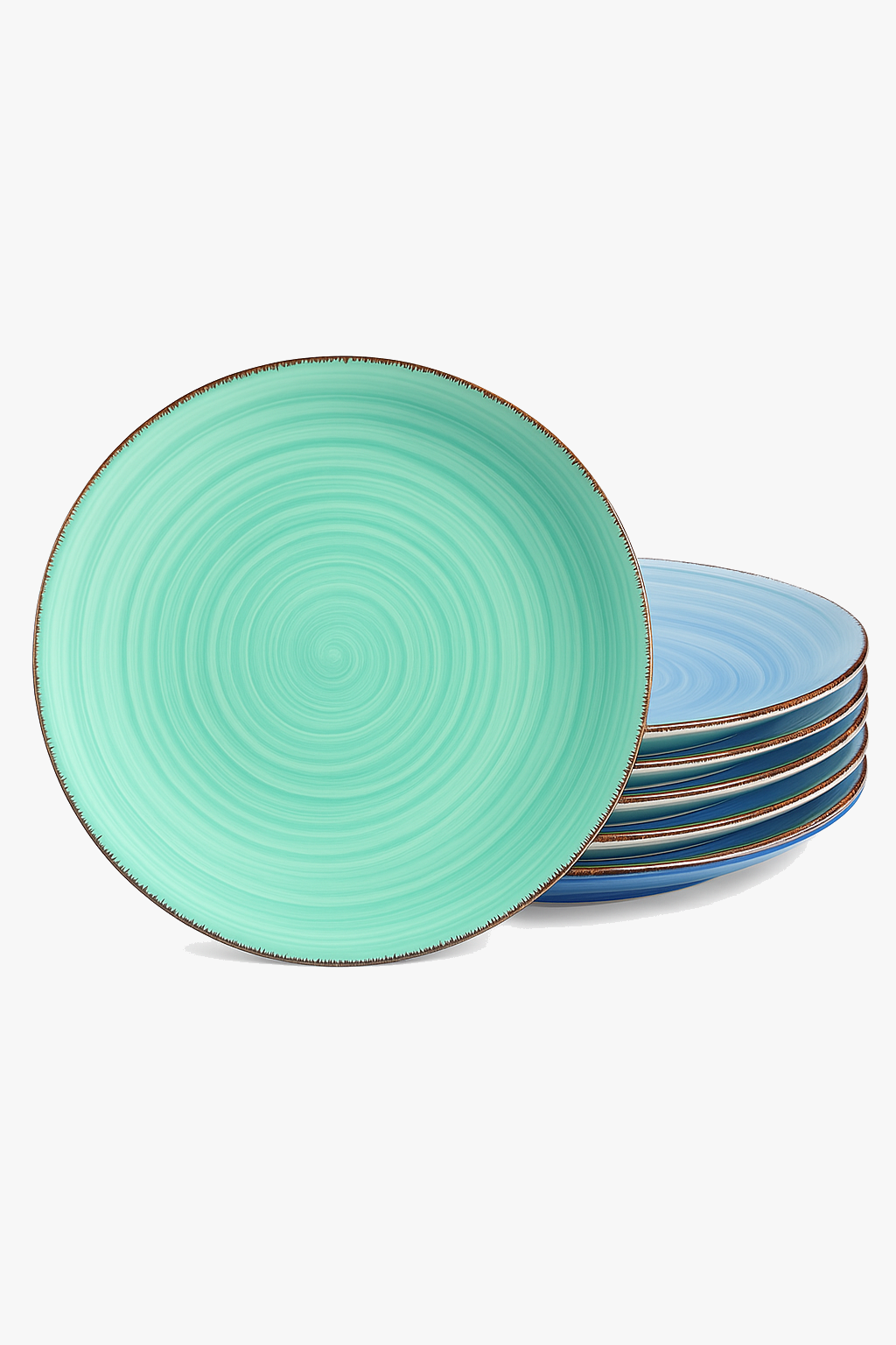 Stoneware plate set with geometric pattern complete tableware set