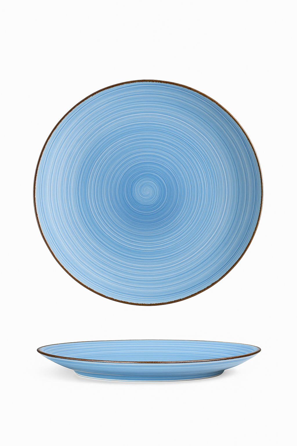 Ensemble assiettes grès motifs géométriques service complet - vue 2 sur 3