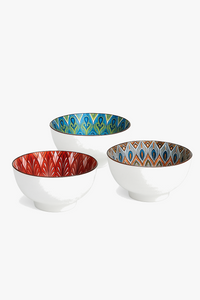Ensemble bols ceramique motif floral boheme 115mm