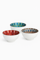 Ensemble bols ceramique motif floral boheme 115mm
