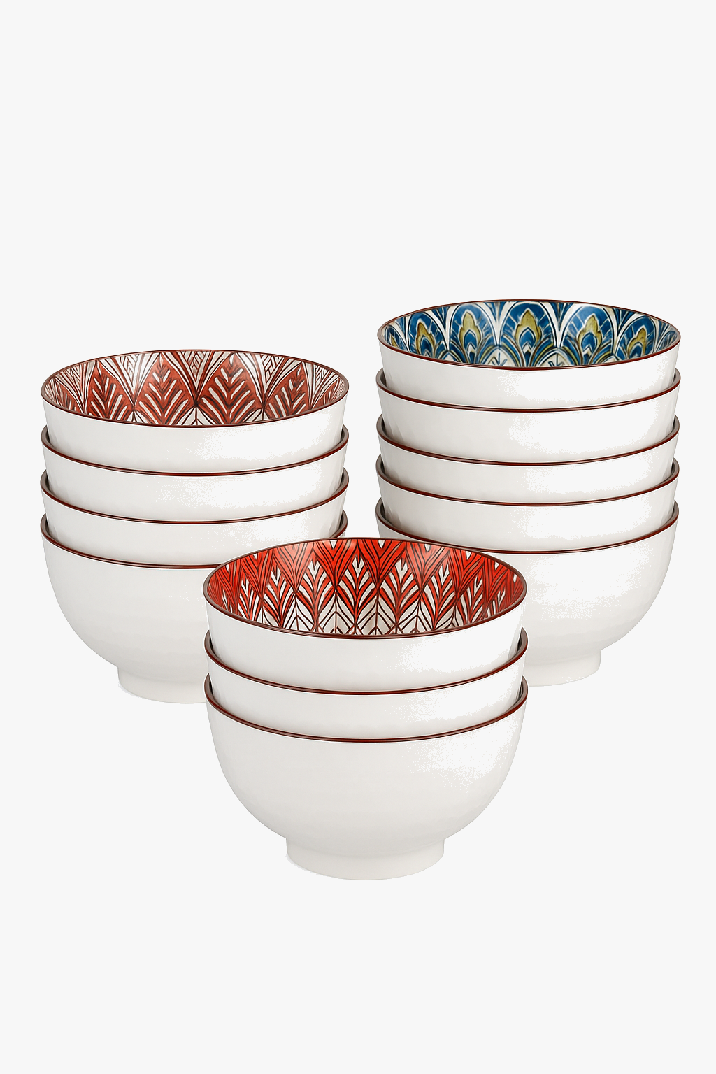 Bohemian floral ceramic bowl set for the kitchen