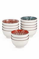 Ensemble bols ceramique motif floral boheme cuisine
