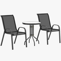 ensemble table et chaises terrasse extérieur 3 pièces