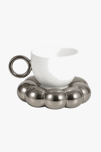 Ensemble tasse céramique nuage soucoupe fleur thé bureau
