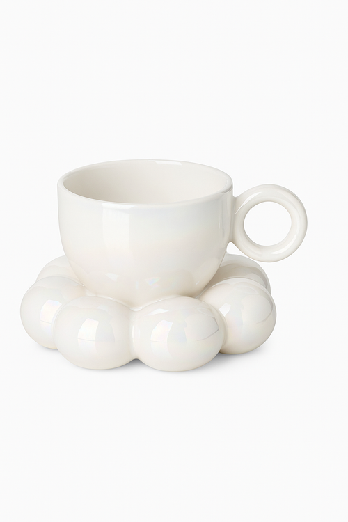 Ensemble tasse ceramique nuage soucoupe fleur style mignon