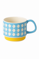 Ensemble tasses cafe ceramique motif floral japonais retro