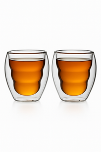 Ensemble tasses expresso double paroi verre 80ml (lot de 2)
