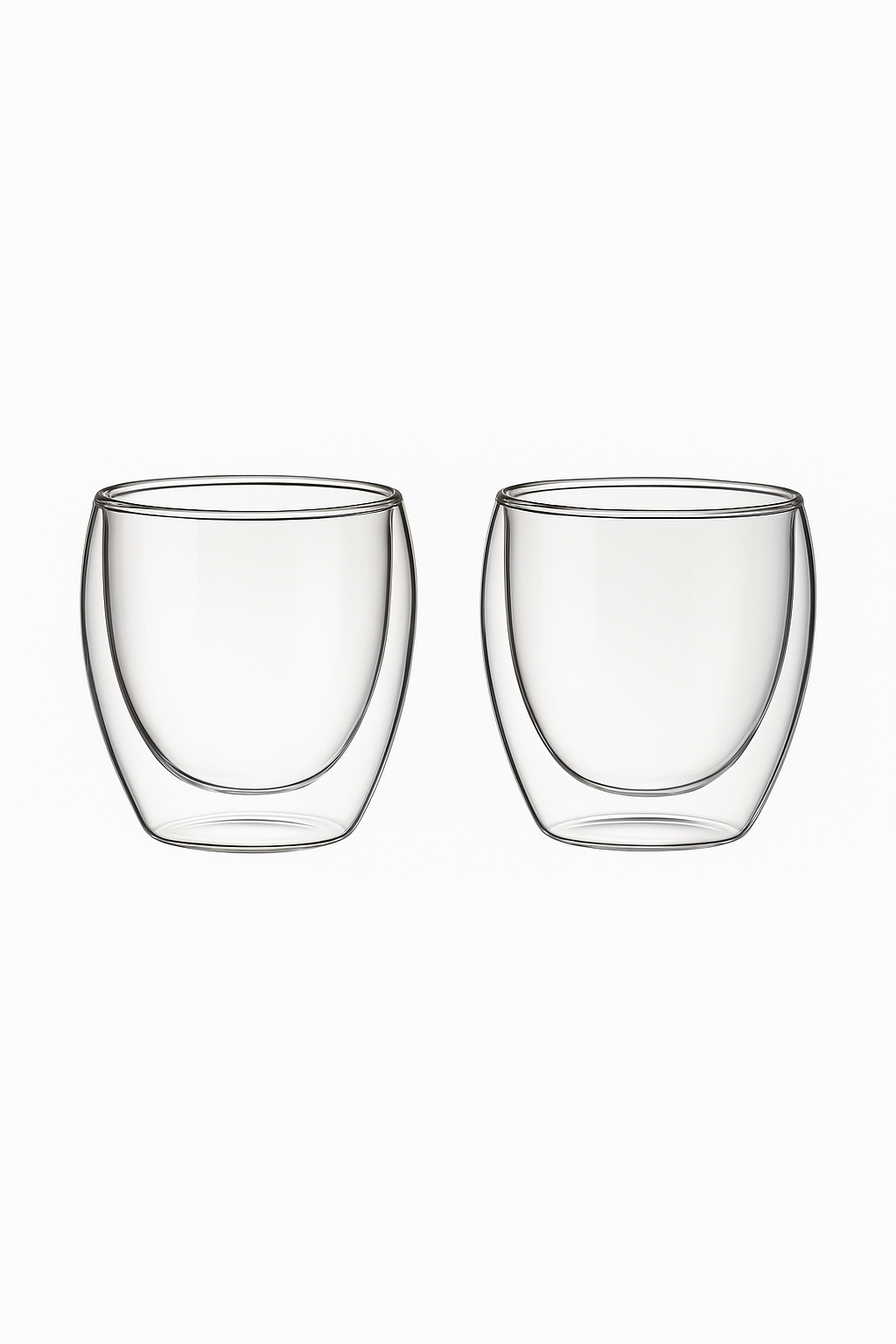 Ensemble tasses expresso verre double paroi 80ml (lot de 2)