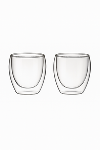 Ensemble tasses expresso verre double paroi 80ml (lot de 2)