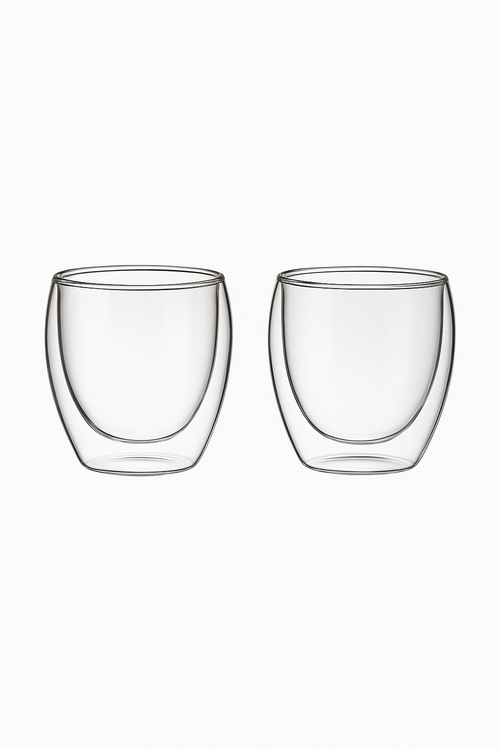 Ensemble tasses expresso verre double paroi 80ml