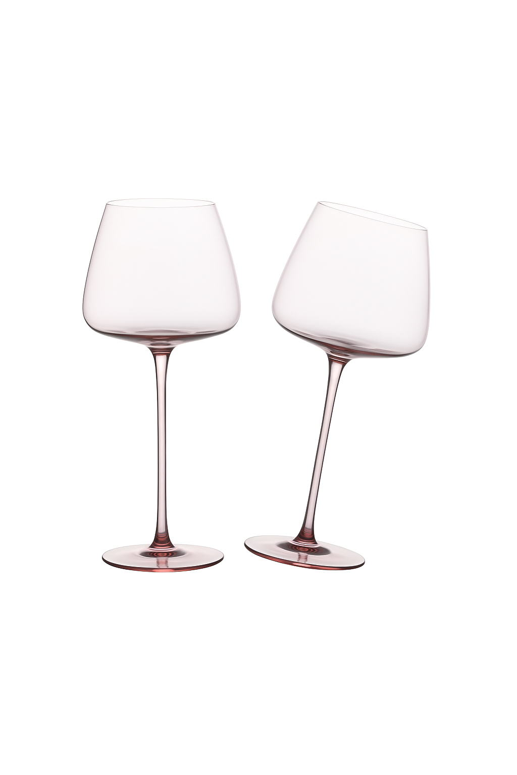 ensemble verres vin cristal design flamant bord incline - vue 2 sur 2