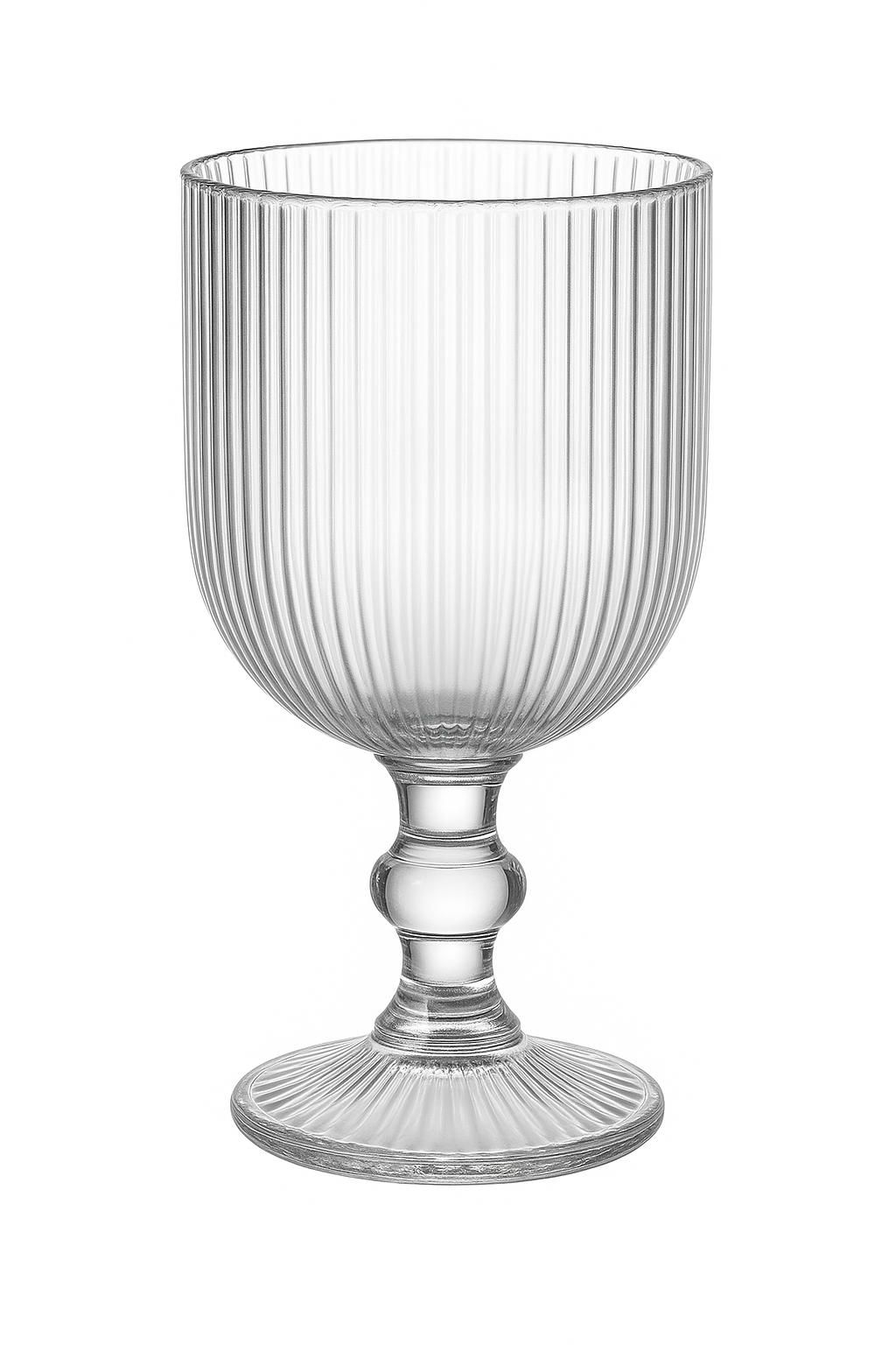 Ensemble verres vin rayés tige courte large ouverture - vue 2 sur 2