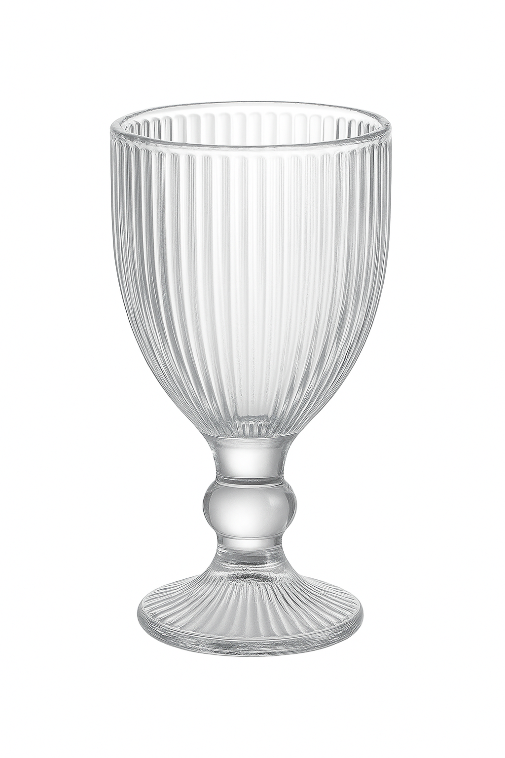 Ensemble verres vin rayés tige courte large ouverture - vue 2 sur 2