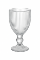 Ensemble verres vin rayés tige courte large ouverture