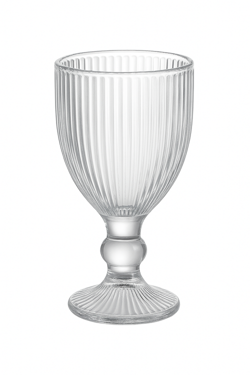 Ensemble verres vin rayés tige courte large ouverture