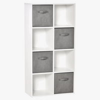 etagère 8 cubes avec tiroirs en tissu amovibles