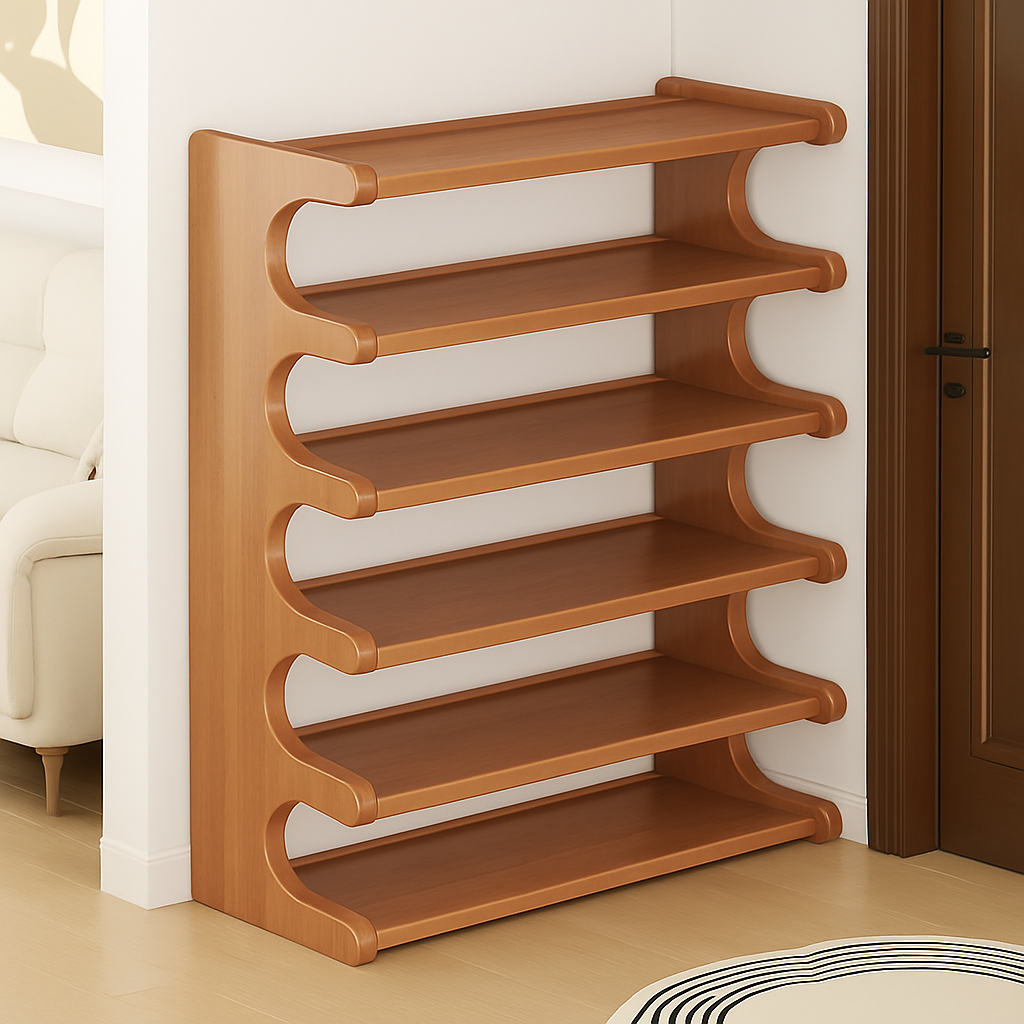 etagere de rangement a chaussures en bois multicouches resistente à lhumidité - vue 3 sur 11