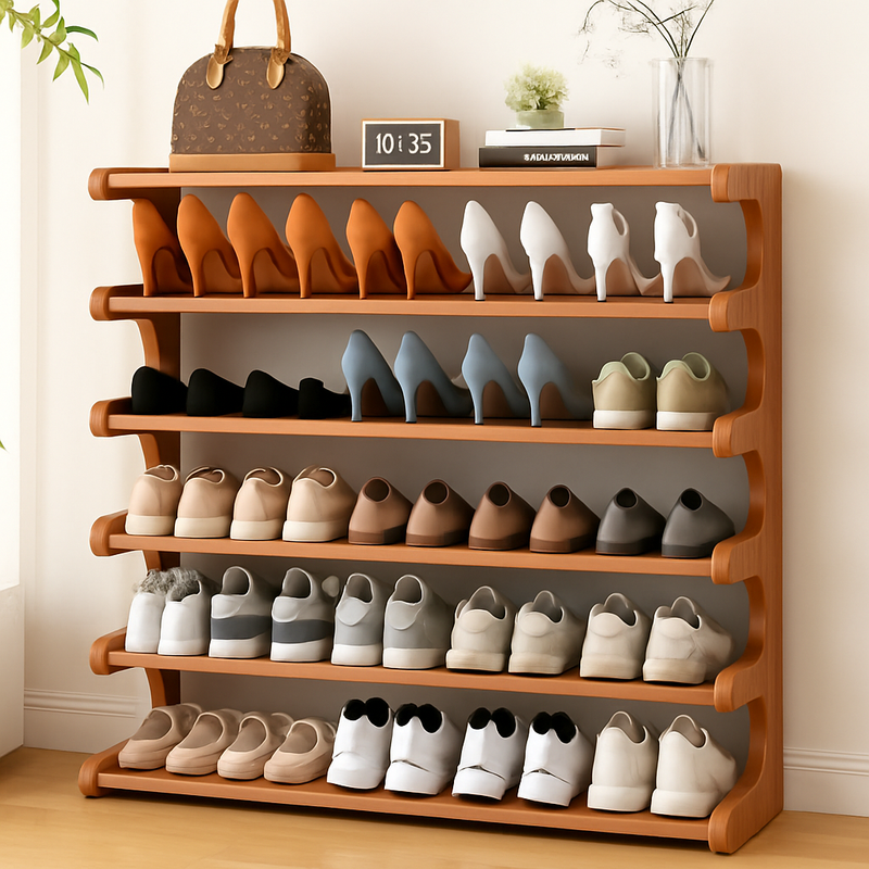 etagere de rangement a chaussures en bois multicouches resistente à lhumidité