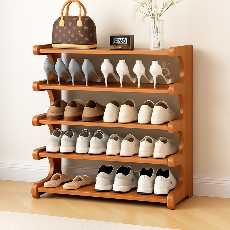 etagere de rangement a chaussures en bois multicouches resistente à lhumidité