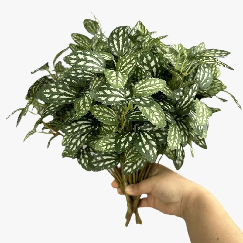feuilles artificielles en plastique pour décoration florale intérieure