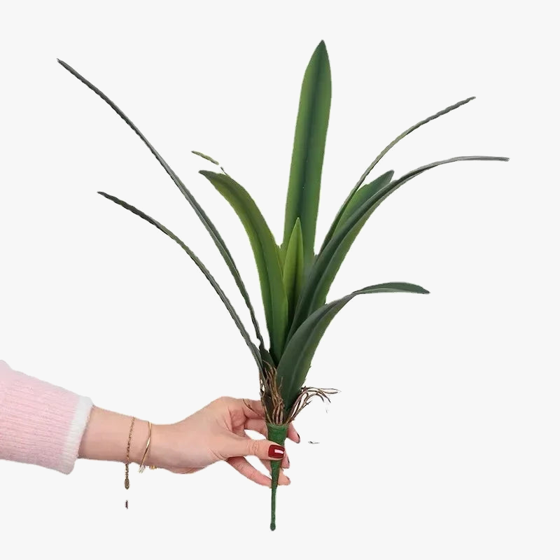 feuilles de clivia artificielles en caoutchouc souple pour décoration intérieure
