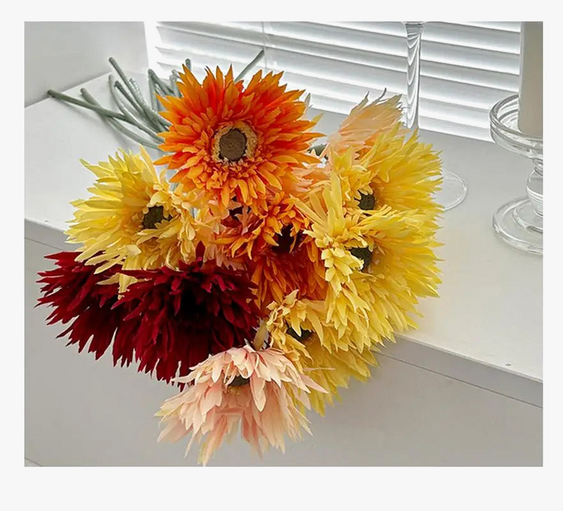 fleur artificielle gerbera pour décoration de mariage et vase