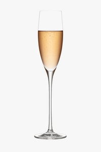 Elegant hand blown champagne flute glass