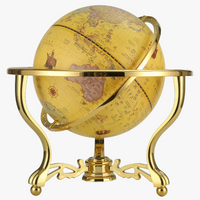 globe terrestre rétro triangulaire pour décoration de bureau artisanat