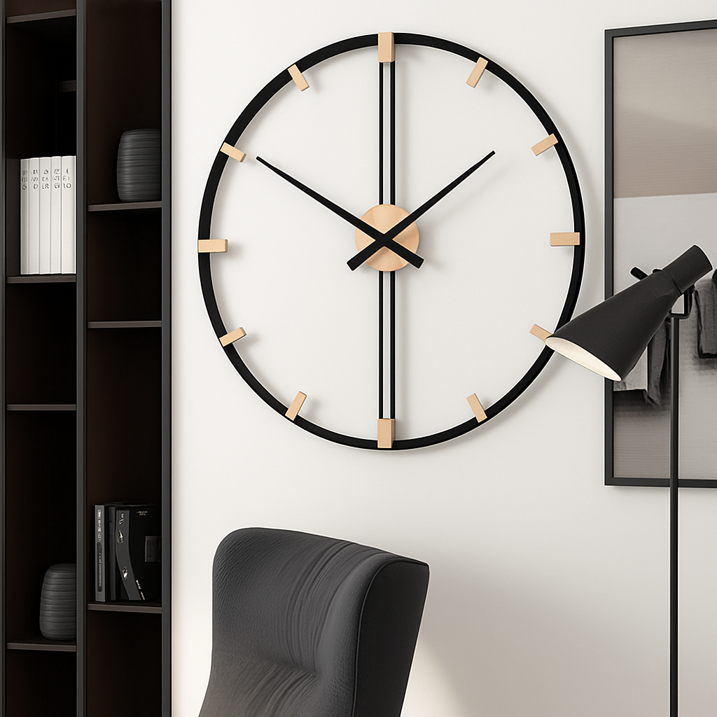 grande horloge murale design silencieuse pour décoration intérieure - vue 6 sur 7