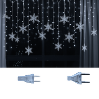 guirlande lumineuse de noël à led flocons de neige décoration extérieure