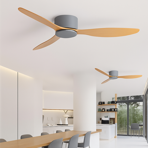 High quality modern nordic low ceiling fan lamp with DC LED, remote control - vue 9 sur 14