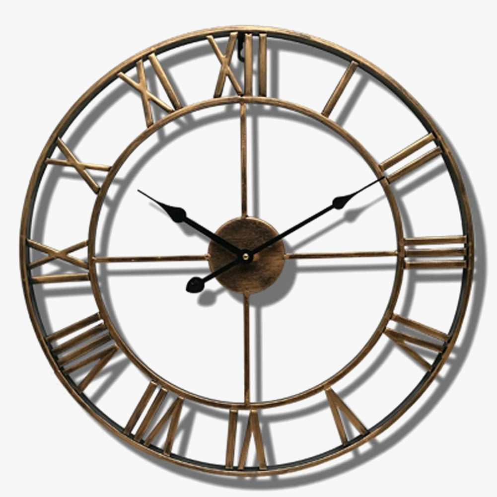 horloge murale chiffres romains décorative pour intérieur et extérieur