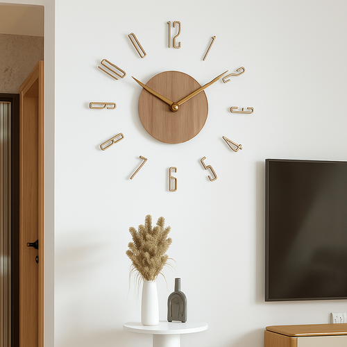 horloge murale créative en bois style nordique silencieuse et moderne