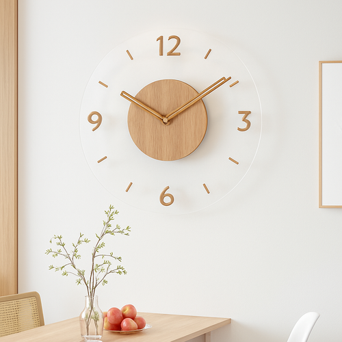 horloge murale créative en bois style nordique silencieuse et moderne