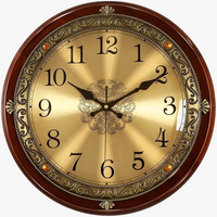 horloge murale en bois et métal style nordique rétro silencieuse