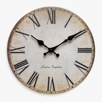 horloge murale en bois rétro à chiffres romains silencieuse et décorative