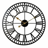 horloge murale en métal chiffres romains décorative silencieuse