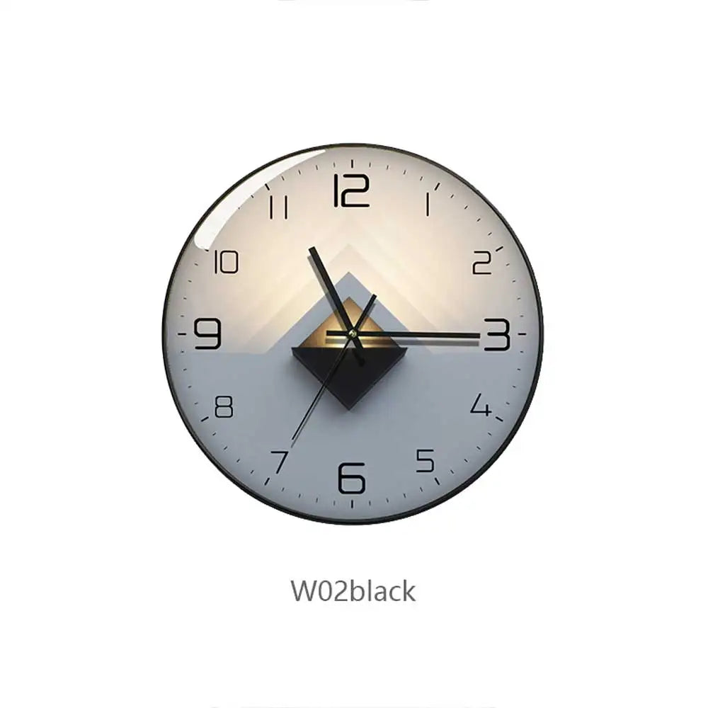 horloge murale en verre design moderne créatif géométrique décorative