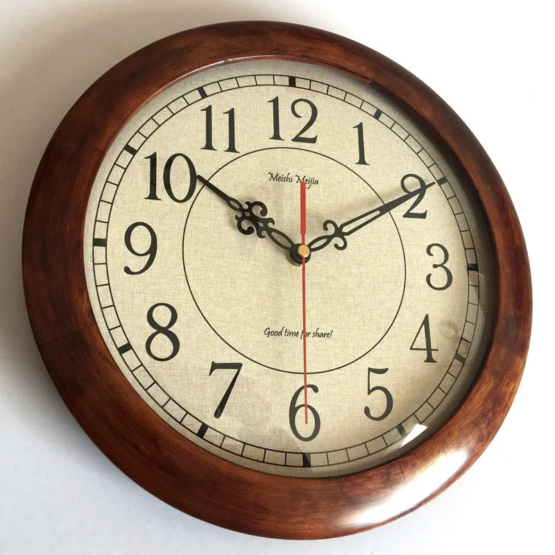 horloge murale japonaise en bois vintage décoration silencieuse