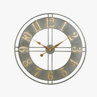 horloge murale moderne 3D rétro avec chiffres romains en métal silencieuse