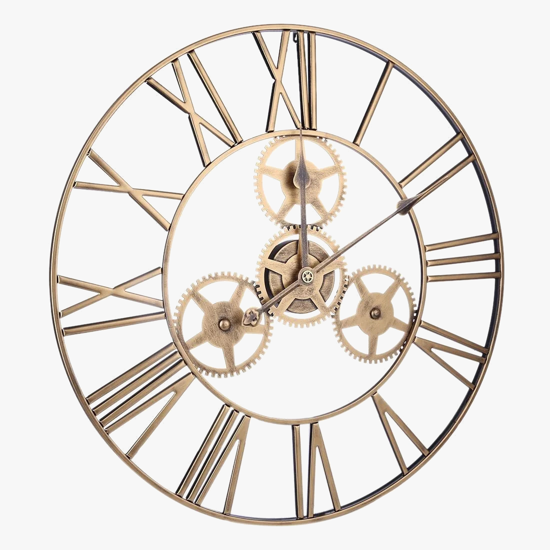 horloge murale rétro 3D luxe grand engrenage décorative artisanale